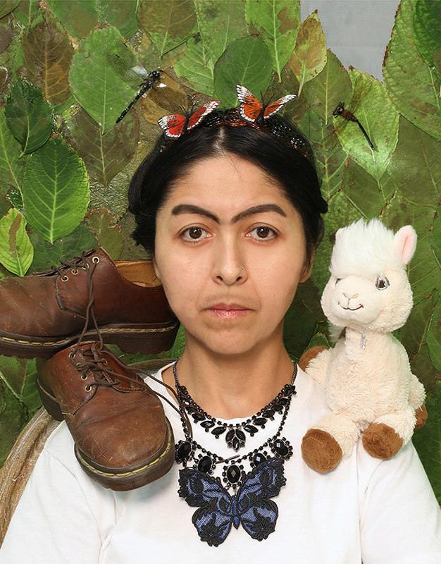 Self-Portrait with Black Necklace and Butterfly