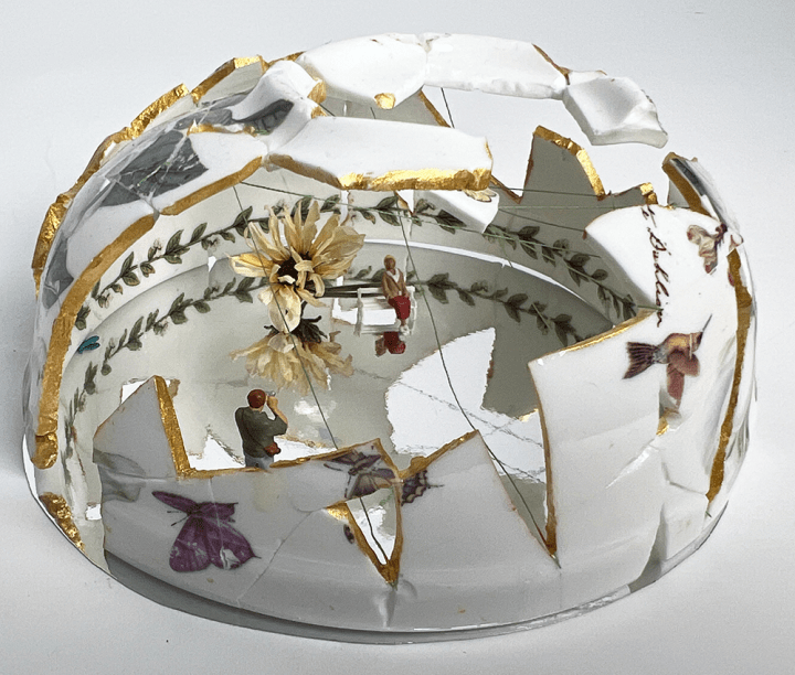 A Place to Reflect:  Broken bowl in parking lot becomes art in Power of the Flower exhibition