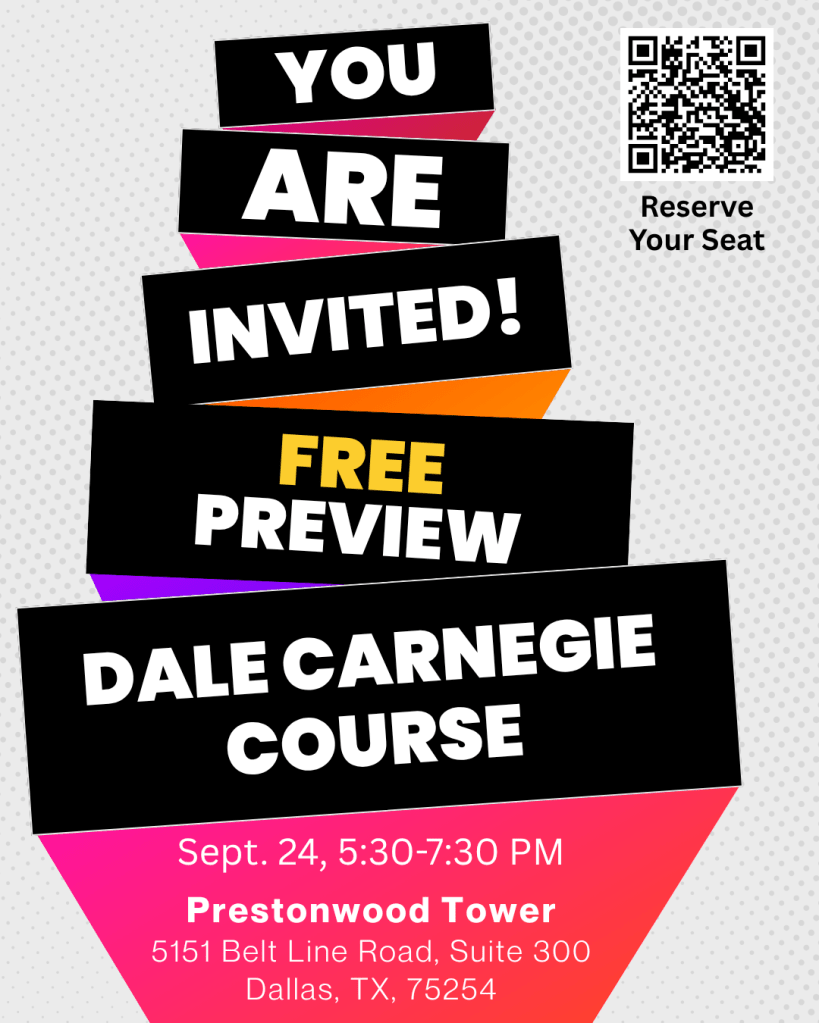 Free Dale Carnegie Course Preview in Dallas – You’re Invited